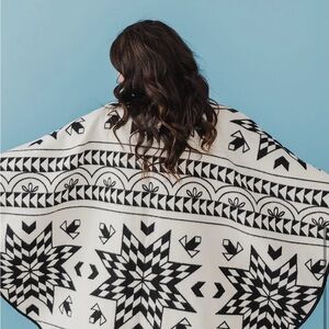 Star Indigenous Geometric Black and White Shawl